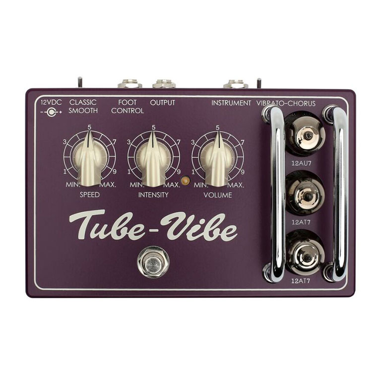 Top view of Effectrode Tube-Vibe Guitar pedal