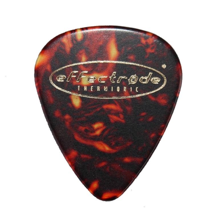 Guitar pick with effectrode logo