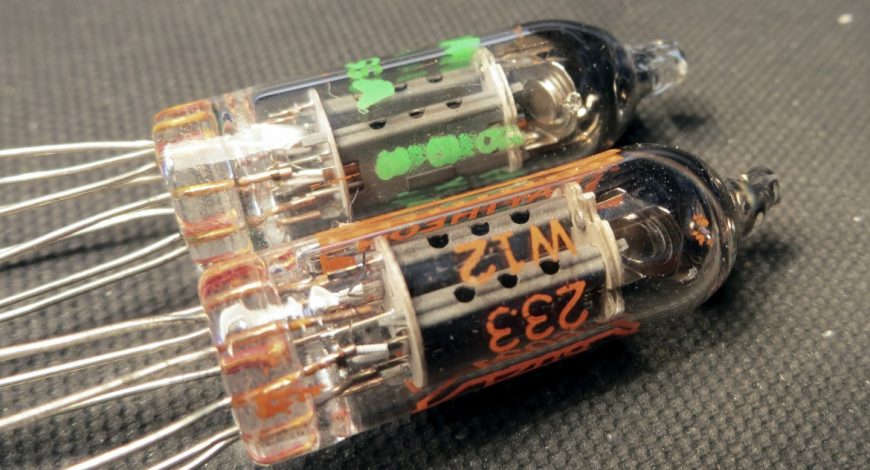 Raytheon and Sylvania subminiature 6021 tubes