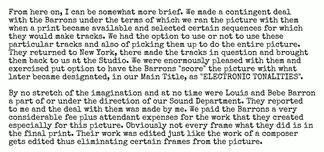 Dore Schary MGM letter