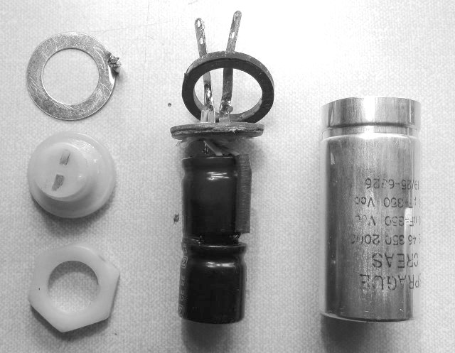 Echorec multi-section electrolytic capacitor restuffing
